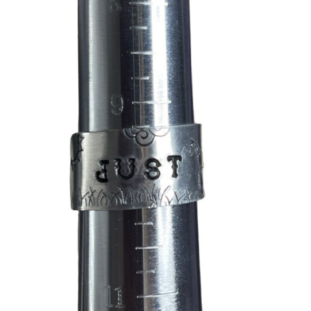 Handmad 9/10 stamped Just Ride Horse scene silver adjustable wide‎ cuff ring - Picture 2 of 7